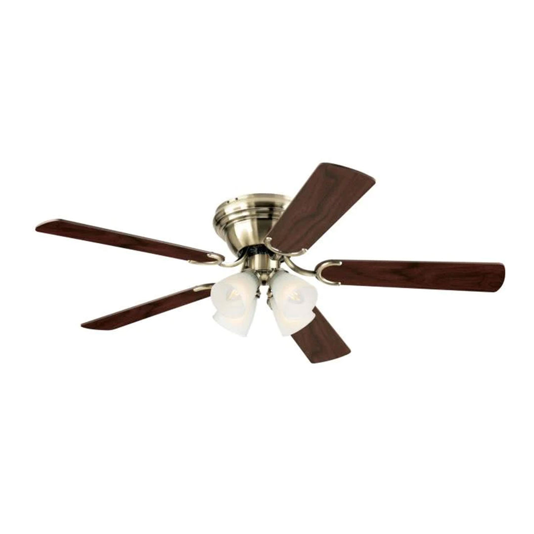 Westinghouse 52" Contempra IV Antique Brass Finish Ceiling Fan with Light Kit