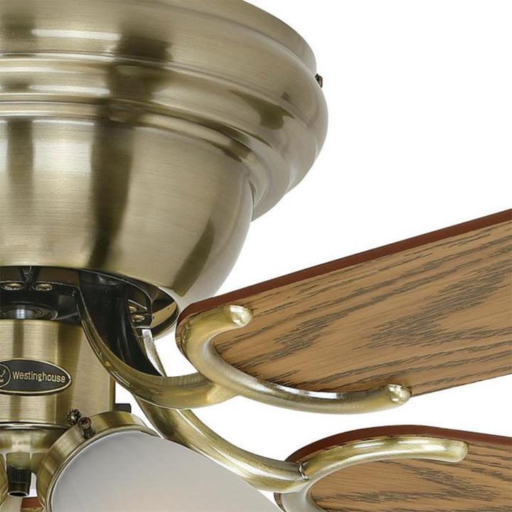 Westinghouse 52" Contempra IV Antique Brass Finish Ceiling Fan with Light Kit