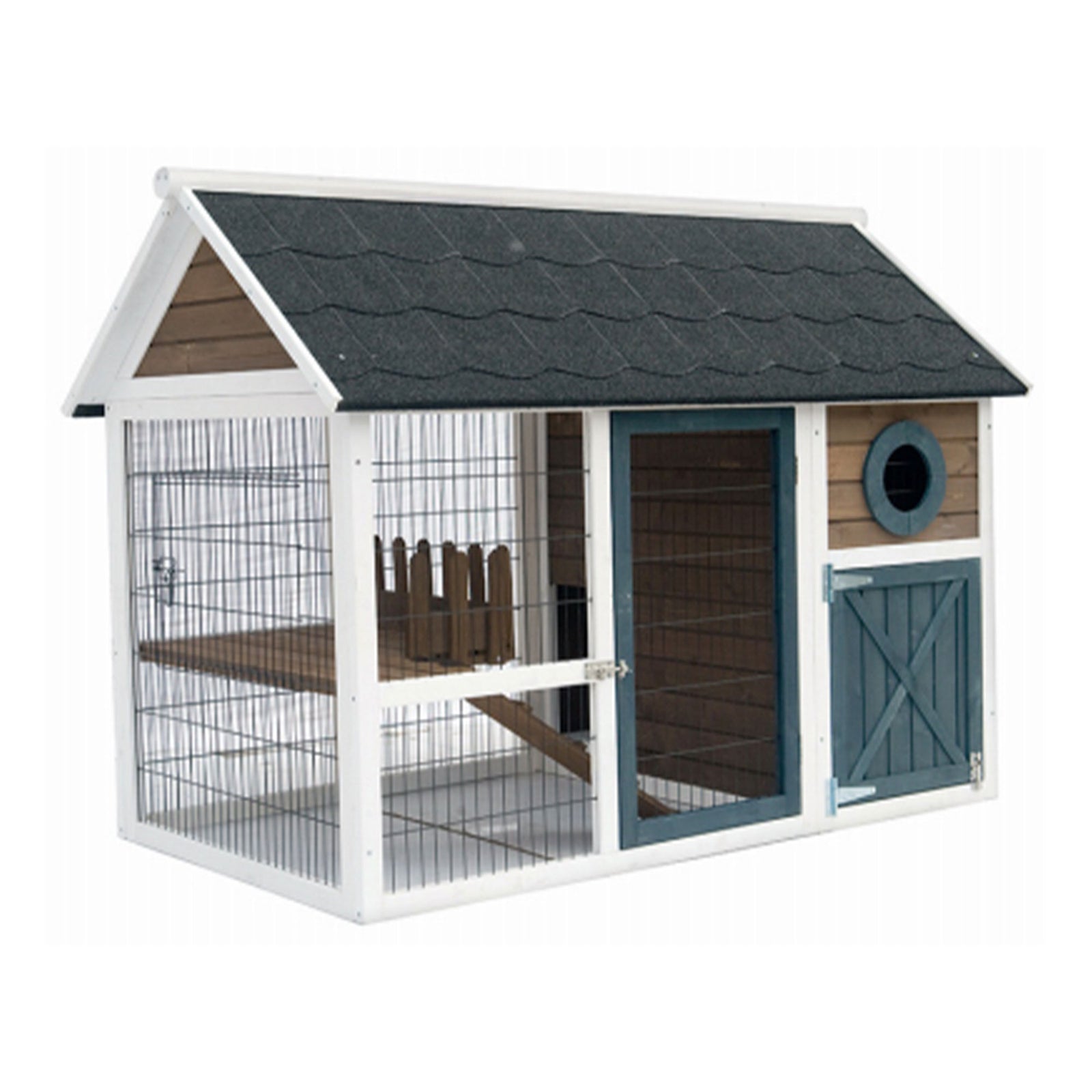 My Backyard Farm 2 Story Design Hutch Bunny Barn with Pull Out Cleaning Tray - VMInnovations