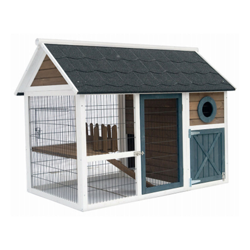 My Backyard Farm 2 Story Design Hutch Bunny Barn with Pull Out Cleaning Tray