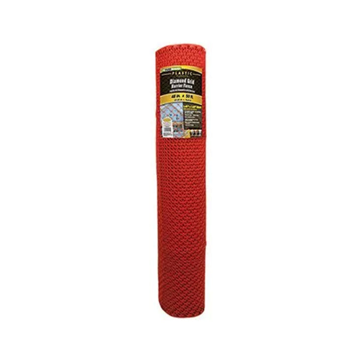 YardGard Barrier Fence with Diamond Grid Plastic for Animal Confinement, Red