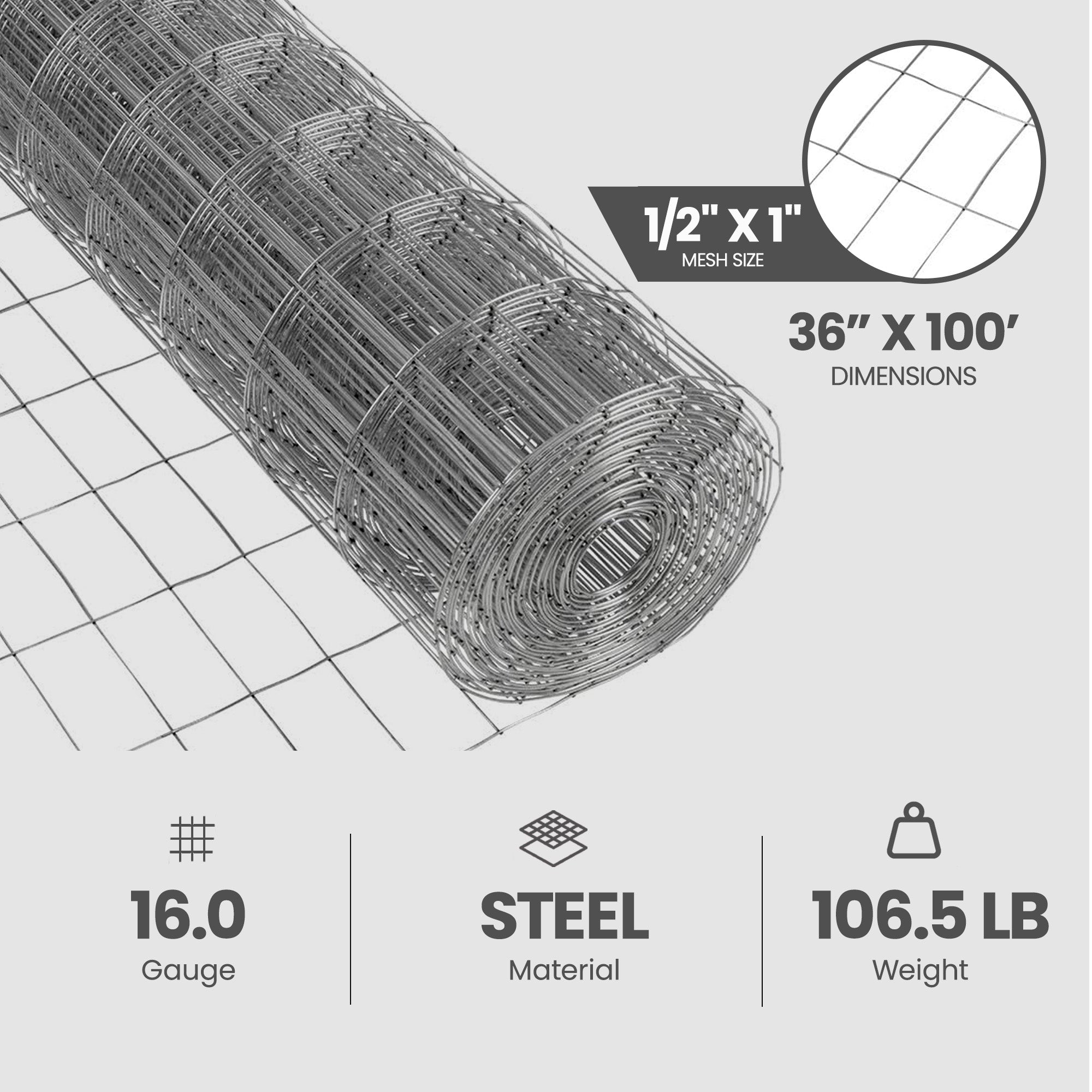 YardGard Galvanized Zinc Coating Welded Wire Fence with Polished Finish Type - VMInnovations