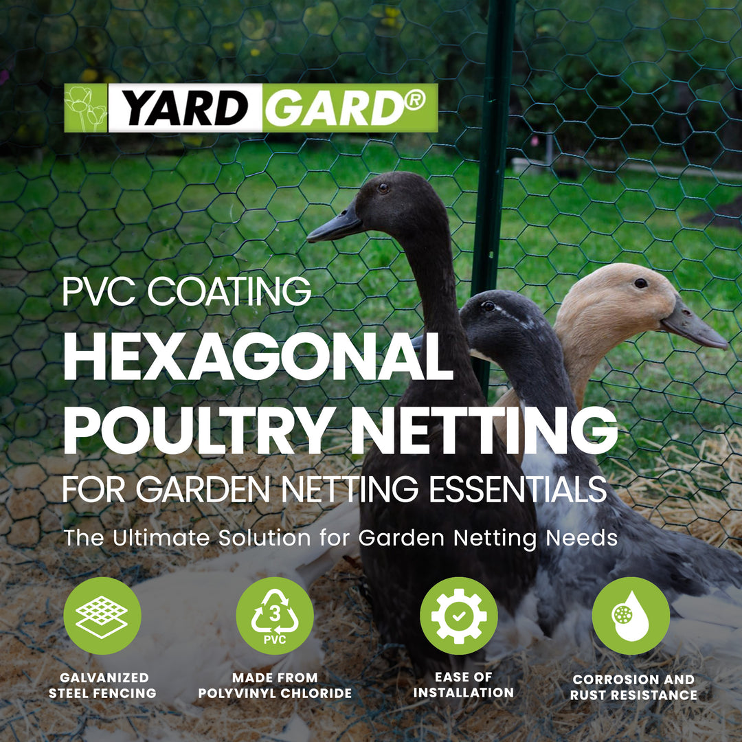 YardGard PVC Coating Hexagonal Poultry Netting for Garden Netting (Open Box)