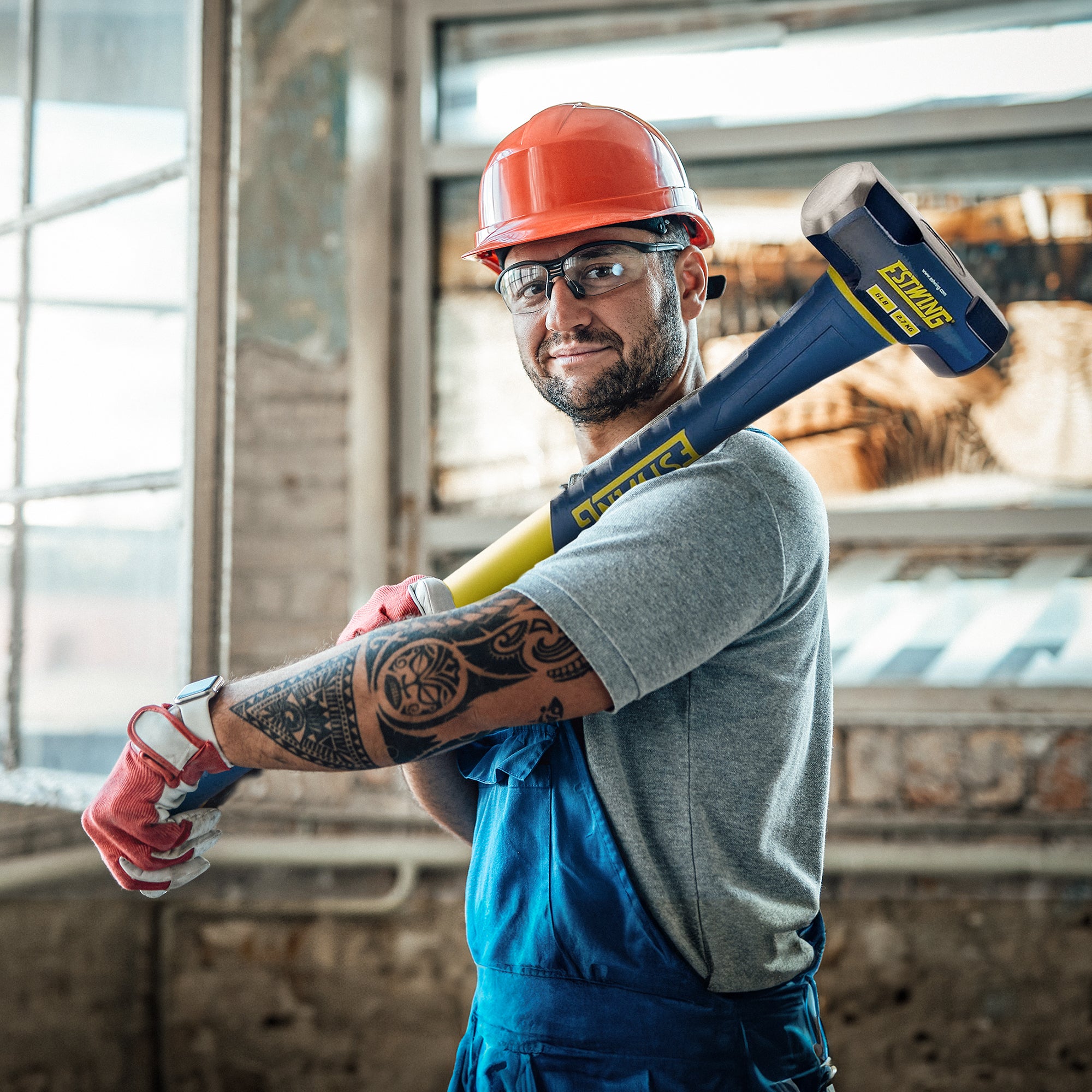 Estwing 6 Pound Head Hard Face Sledge Hammer with 36 Inch Fiberglass Handle - VMInnovations