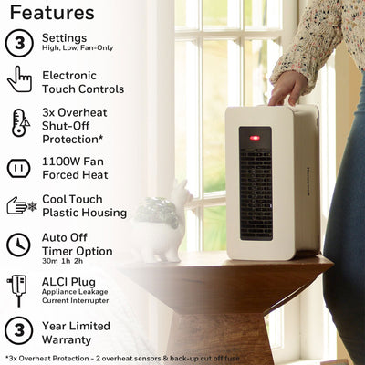 Honeywell VersaHeat Digital 2 In 1 Position Heater and Fan for Indoor Spaces