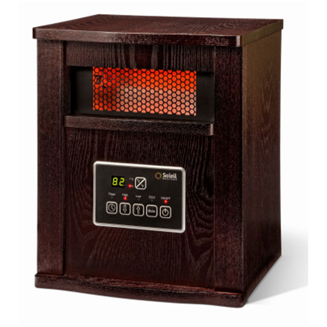 Geneva Industrial Infrared Quartz Wood Cabinet Space Heater with Remote Control