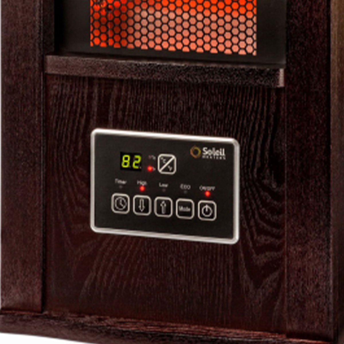 Geneva Industrial 2 Pack Infrared Quartz Wood Cabinet 3 Settings Space Heater