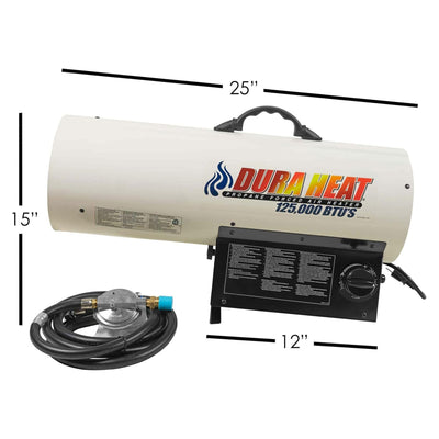 Dura Heat 2 Pack Portable LP Gas Forced Outdoor Air Heater, 3200 Sq Ft Coverage - VMInnovations