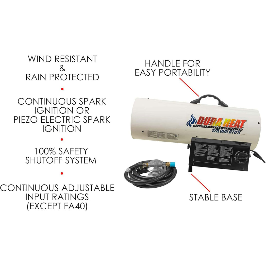 Dura Heat Portable LP Gas Forced Outdoor Air Heater, 3,200 Square Feet Coverage - VMInnovations