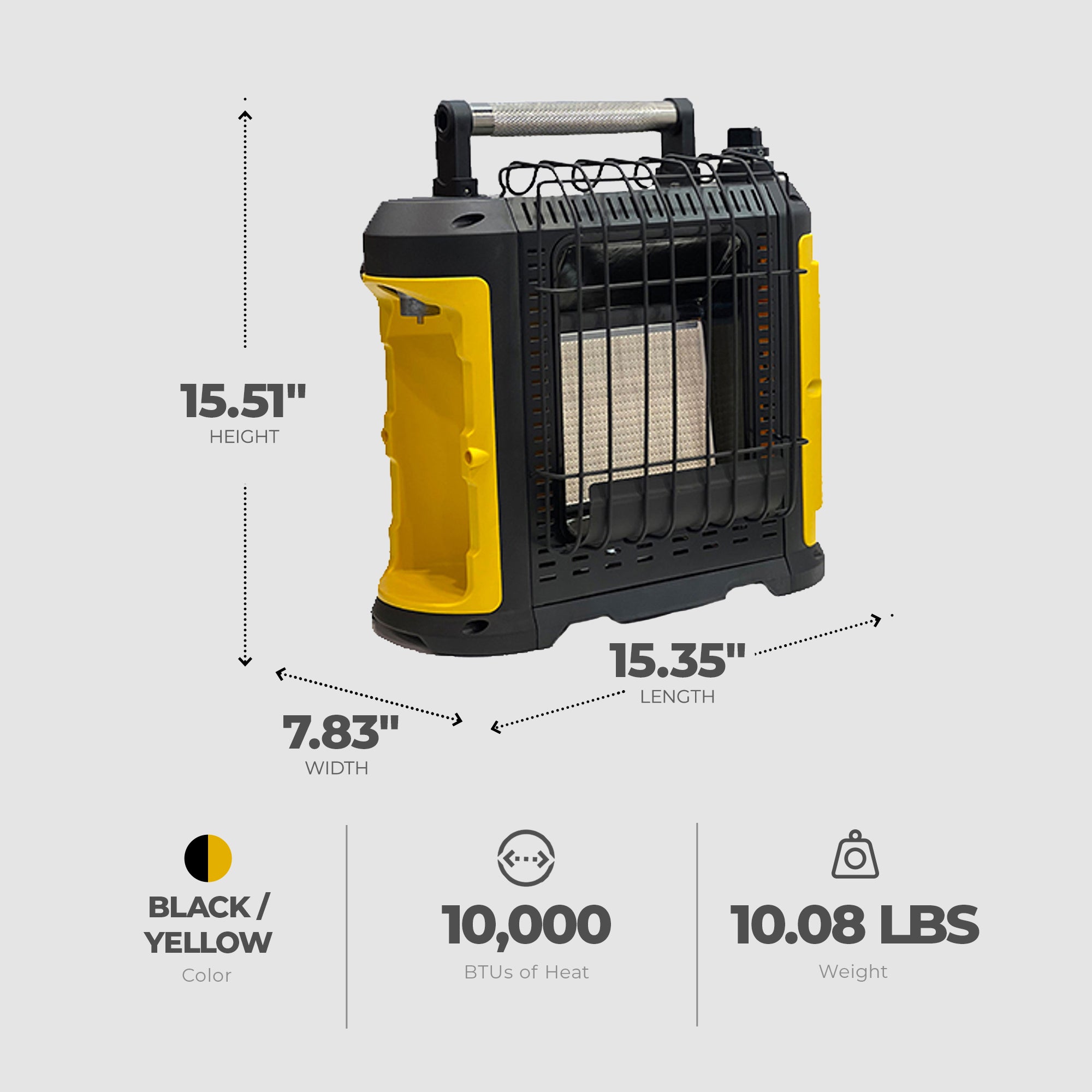 Comfort Gear Propane Indoor/Outdoor Space Heater for 250 Square Feet (Open Box) - VMInnovations