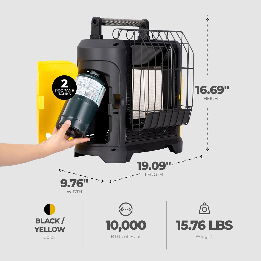 Comfort Gear 2 Pack 10,000 BTU Portable Propane Heater for Indoor and Outdoor - VMInnovations