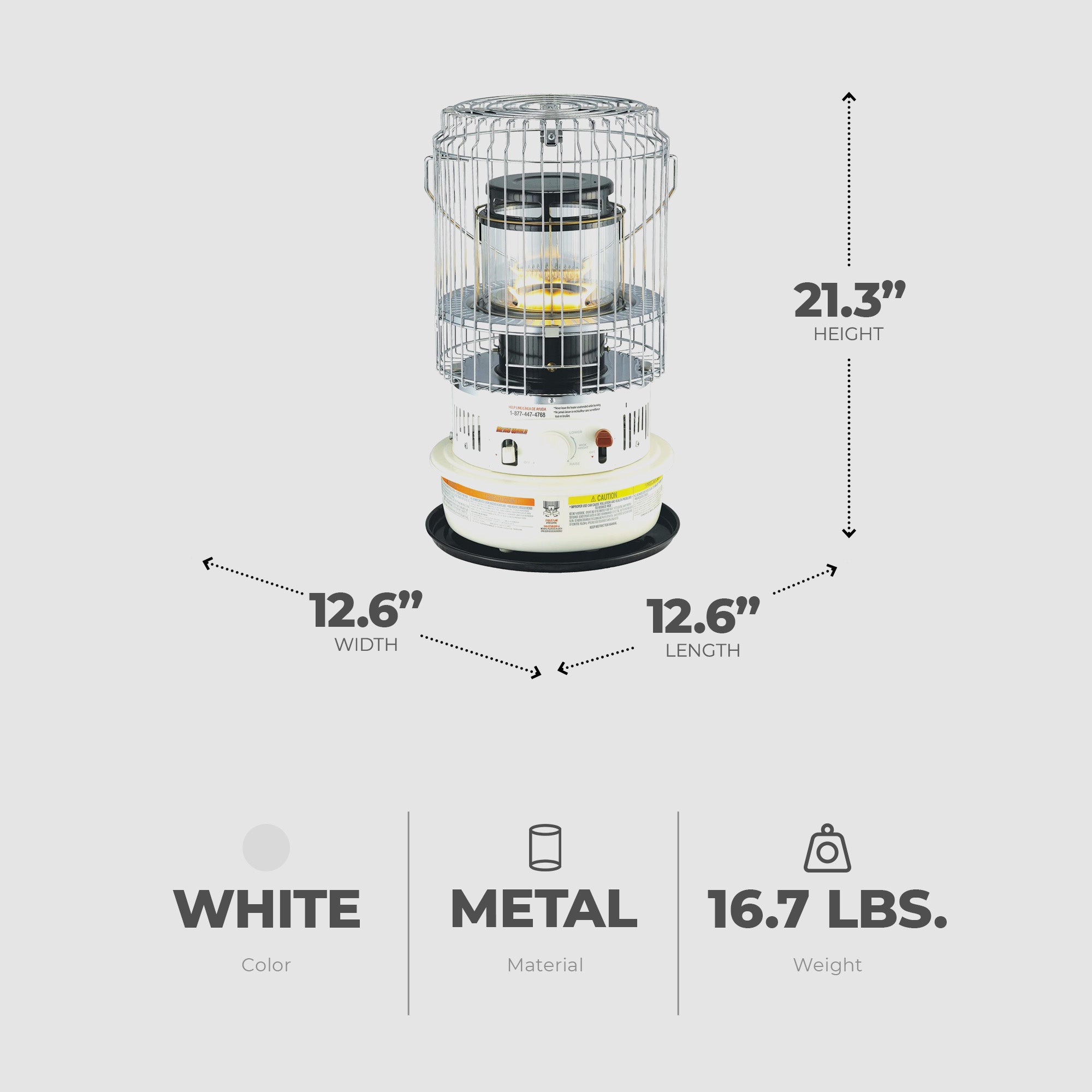 Kero World Kerosene Convection Wick Heater w/Radiant & Convective Heat(Open Box) - VMInnovations
