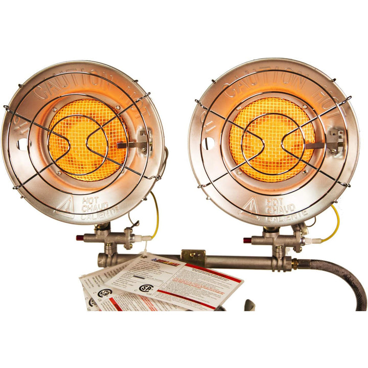 Dura Double Burner Propane Heater, 30,000 BTU, Portable Gas Heater (Open Box) - VMInnovations