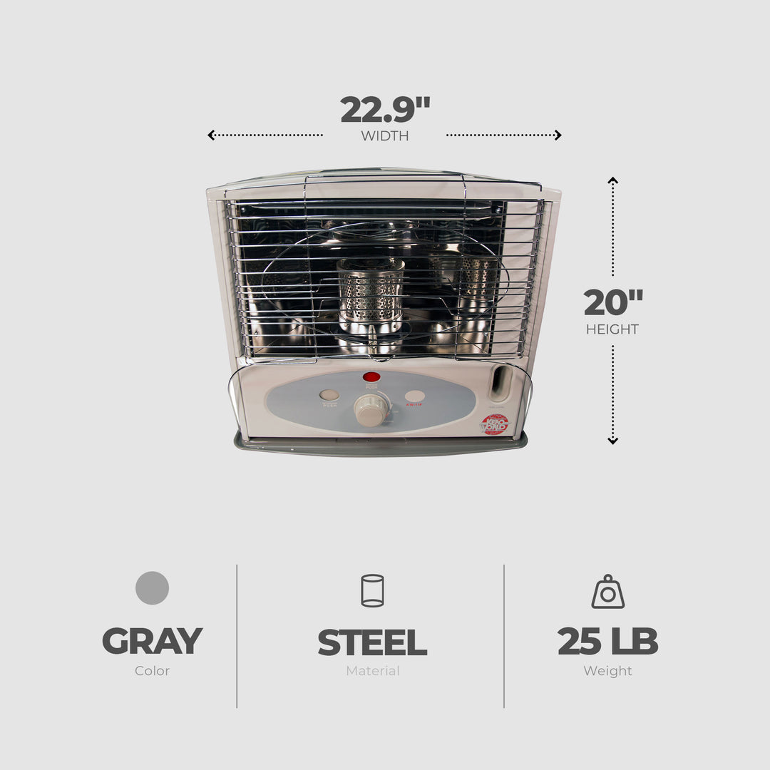 Kero 10,000 BTU Kerosene Wick Heater w/Sure-Seat Chimney System, Gray (Used)