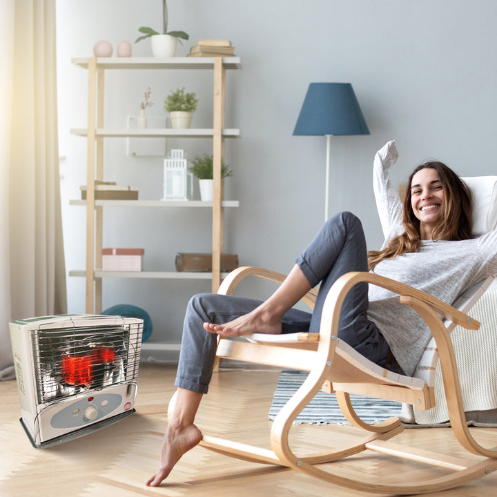 Kero 10,000 BTU Kerosene Wick Heater w/Sure-Seat Chimney System, Gray (Used)