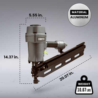 Master Mechanic Framing Nailer with Full Head and Tool Free Depth Adjustment - VMInnovations