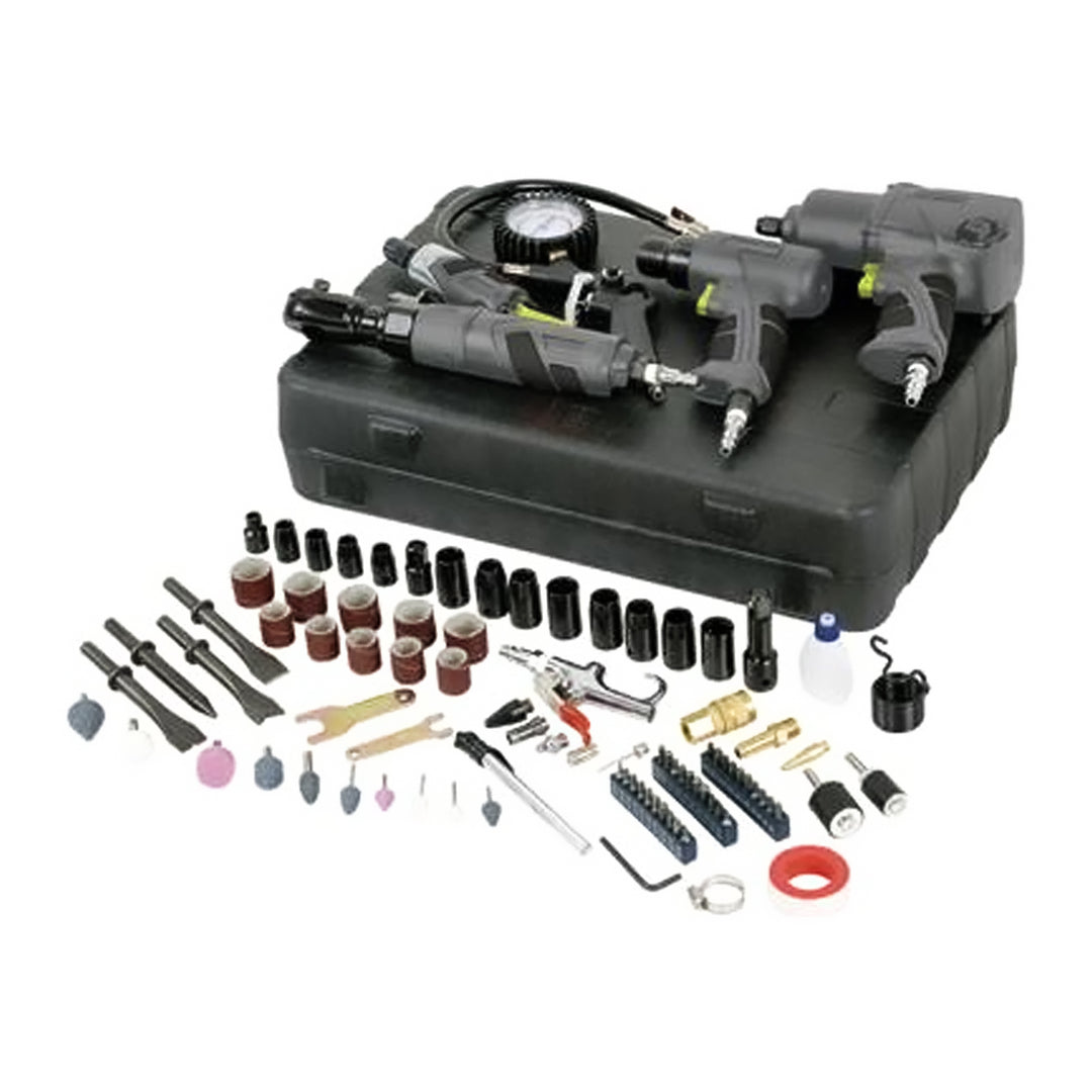 Master Mechanic 100PC Air Tool Kit with Impact Wrench and Ratchet Wrench (Used)