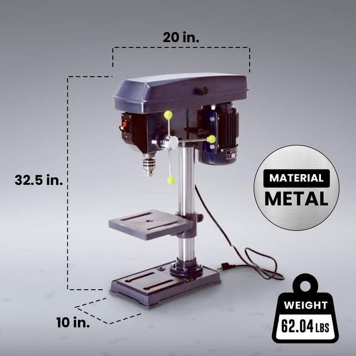 Master Mechanic 10-Inch Bench Mount Drill Press w/5 Speed 5/8 Horse Power Motor