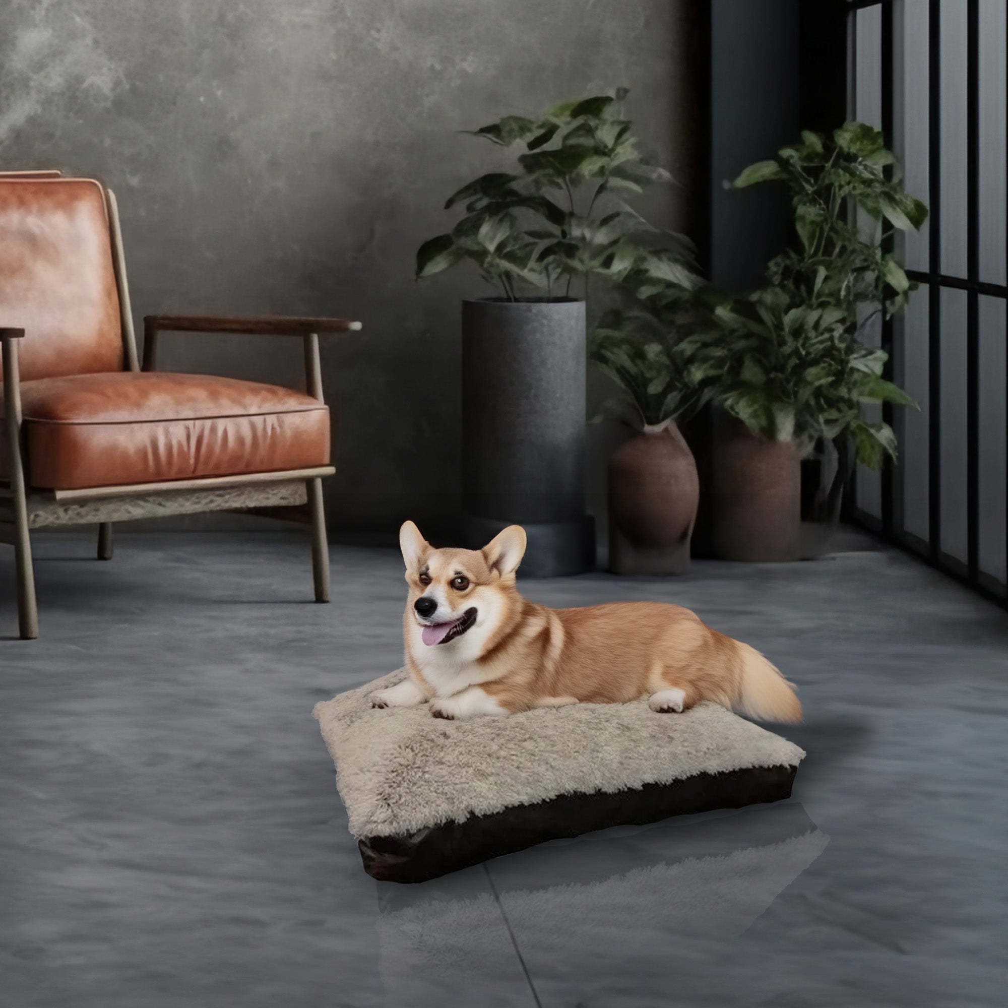Aspen Pet 36x27" Faux Leather Gusset Pillow Pet Bed Removeable Cover (Open Box) - VMInnovations