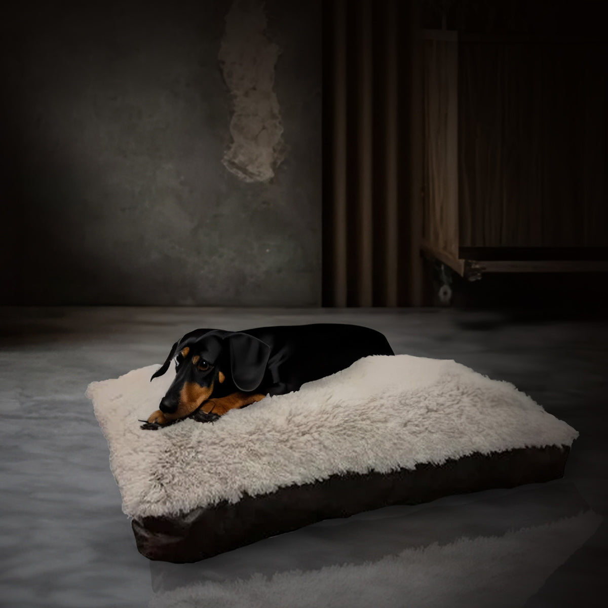 Aspen Pet 36 x 27" Faux Leather Gusset Pillow Pet Bed w/ Removeable Cover (Used)