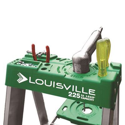 Louisville Ladder 8 Feet Aluminum Stepladder with Rubber Feet and Tool Slot