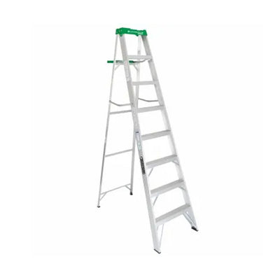 Louisville Ladder 8 Feet Aluminum Stepladder with Rubber Feet and Tool Slot
