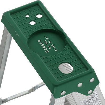 Louisville Ladder 8 Feet Aluminum Stepladder with Rubber Feet and Tool Slot