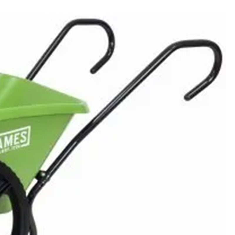 Ames 5 Cubic Feet Control Handle Wheelbarrow Poly Tray Lawn Cart, Green (Used)