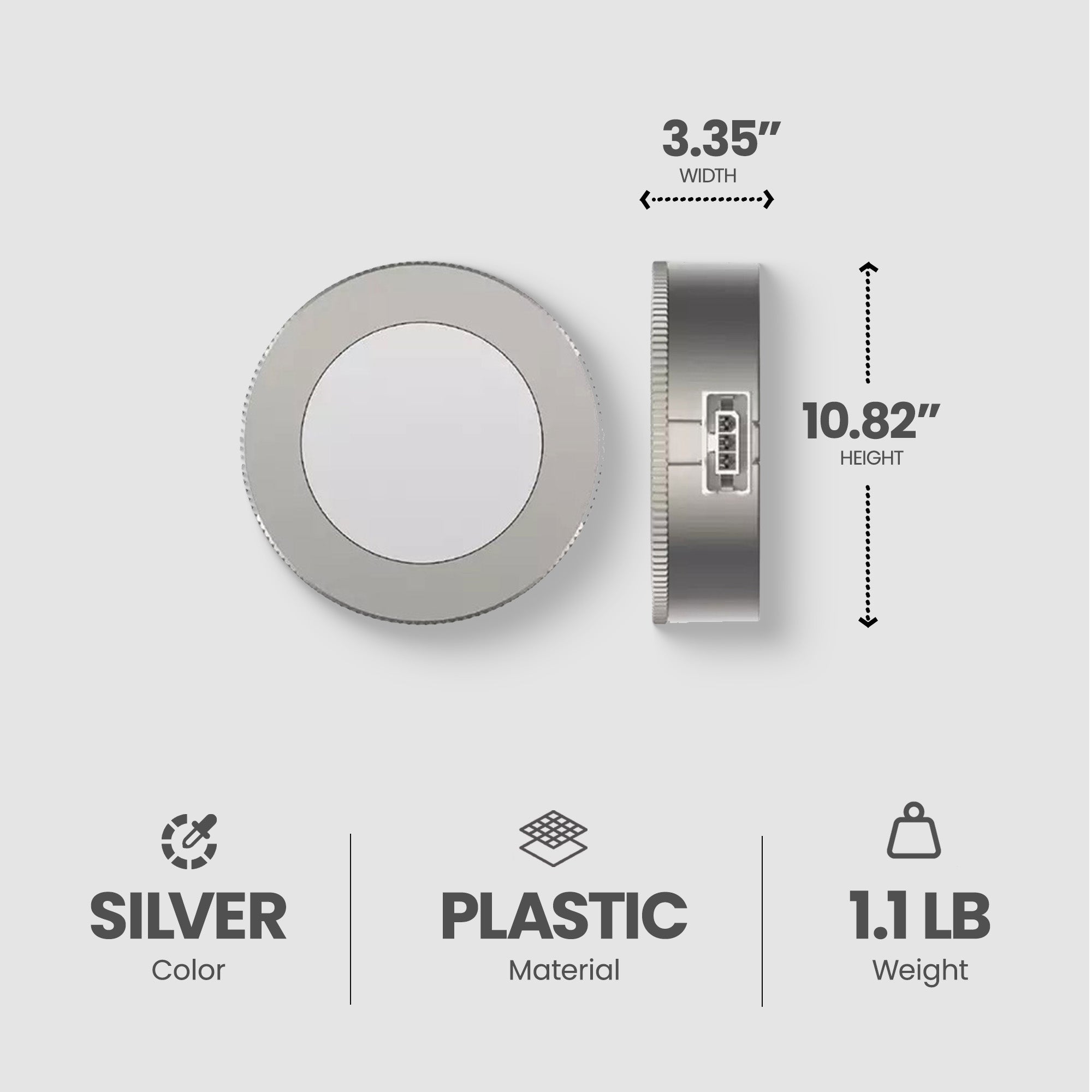 GE Dimmable Modern Corded Electric Plastic LED Puck Lights, Silver (Open Box) - VMInnovations