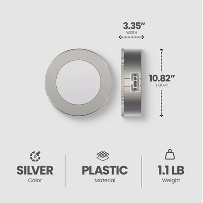 GE Dimmable Modern Corded Electric Plastic LED Puck Lights, Silver (Open Box) - VMInnovations