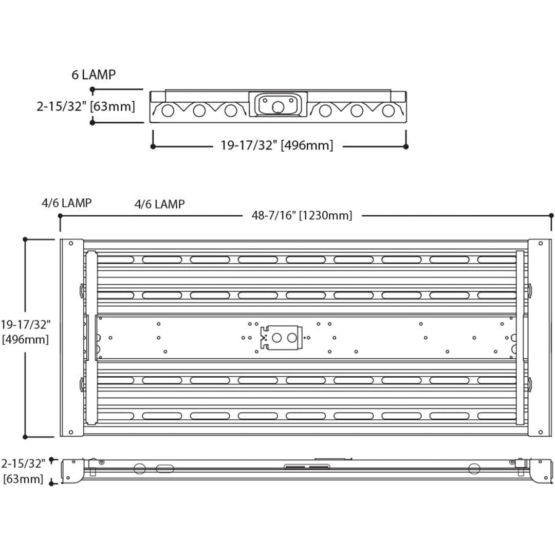 Metalux F Bay HBL 2 x 4' 4 Lamp T8 Commercial Fluorescent Lamp Fixture(Open Box)