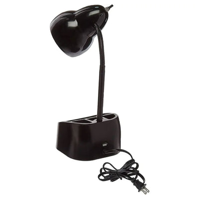 Globe Electric LED Goose Neck Desk Lamp with USB Port and Organizer (Used) - VMInnovations