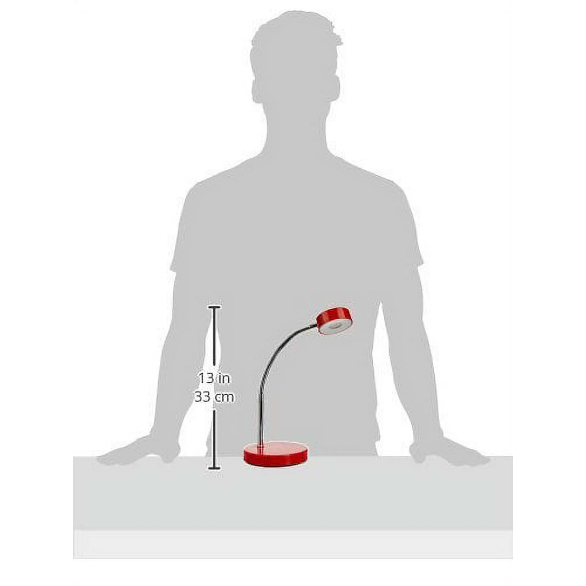 Globe Electric 15.75 x 5 x 52.4" LED Integrated Goose Neck Desk Lamp, Red (Used) - VMInnovations