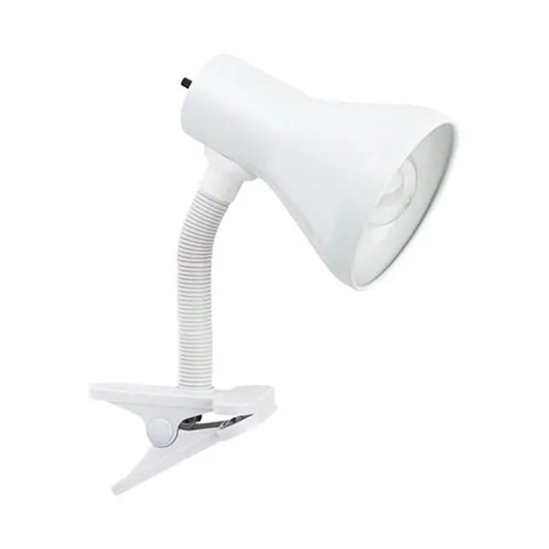 Globe Electric 10.25" LED Goose Neck Clip Lamp with Rotary On/Off Switch, White