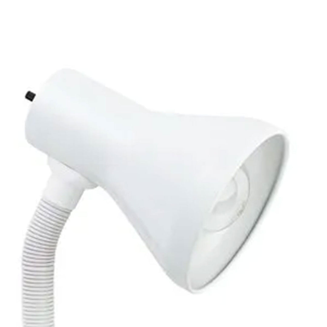 Globe Electric 10.25" LED Goose Neck Clip Lamp with Rotary On/Off Switch, White