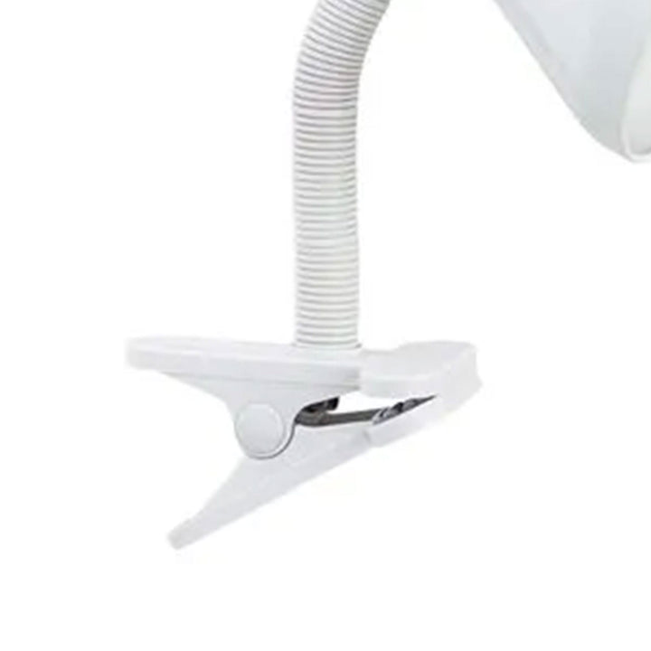 Globe Electric 10.25" LED Goose Neck Clip Lamp with Rotary On/Off Switch, White