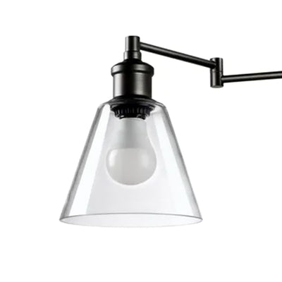 Globe Electric 10W LED Plug In Wall Sconce Clear Glass Shade & 6' Cord, Bronze - VMInnovations