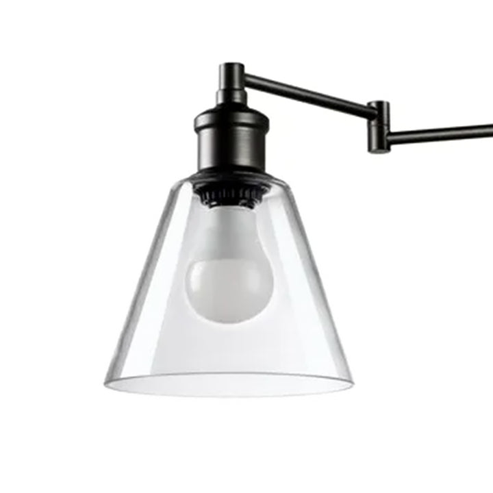 Globe Electric 10W LED Plug In Wall Sconce Clear Glass Shade & 6' Cord(Open Box)