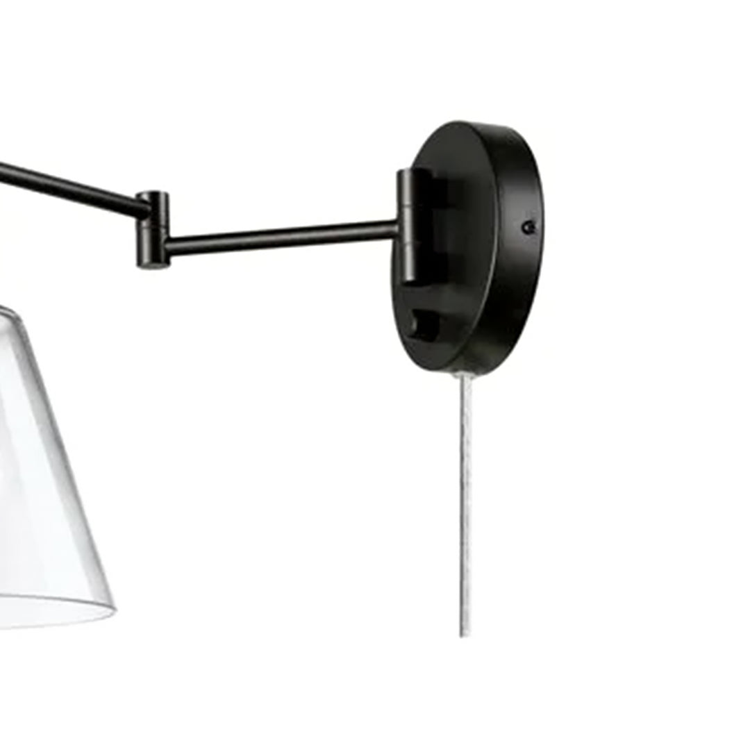 Globe Electric 10W LED Plug In Wall Sconce Clear Glass Shade & 6' Cord(Open Box)
