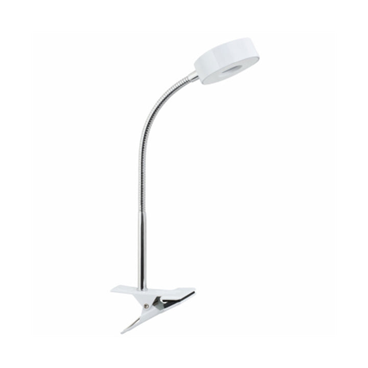 Globe Electric 8.46" 5W 250 Lumens LED Goose Neck Clip Lamp, White (Open Box)