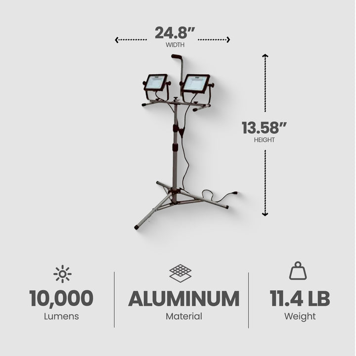 Master Electrician 10,000 Lumens LED Tripod Work Light with 6' Cord (Open Box) - VMInnovations