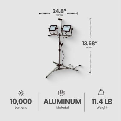 Master Electrician 10,000 Lumens LED Tripod Work Light with 6' Cord (Open Box)