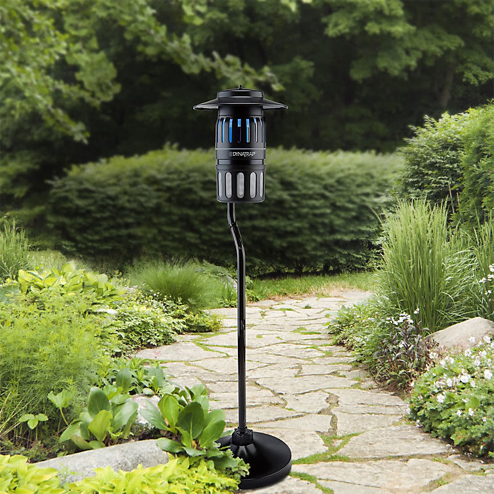 Dynatrap Smokeless Flying Insect Trap with Pole Stand and Water Tray, Black - VMInnovations