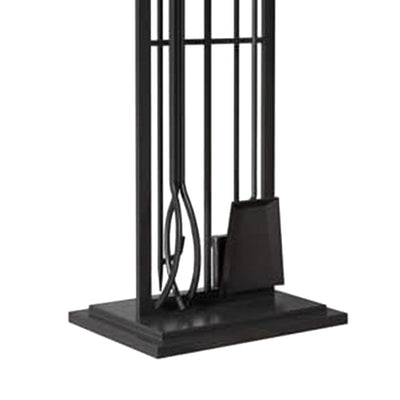 Panacea Open Hearth Fireplace Tool Set w/Brush, Shovel, Poker, Tong & Stand - VMInnovations