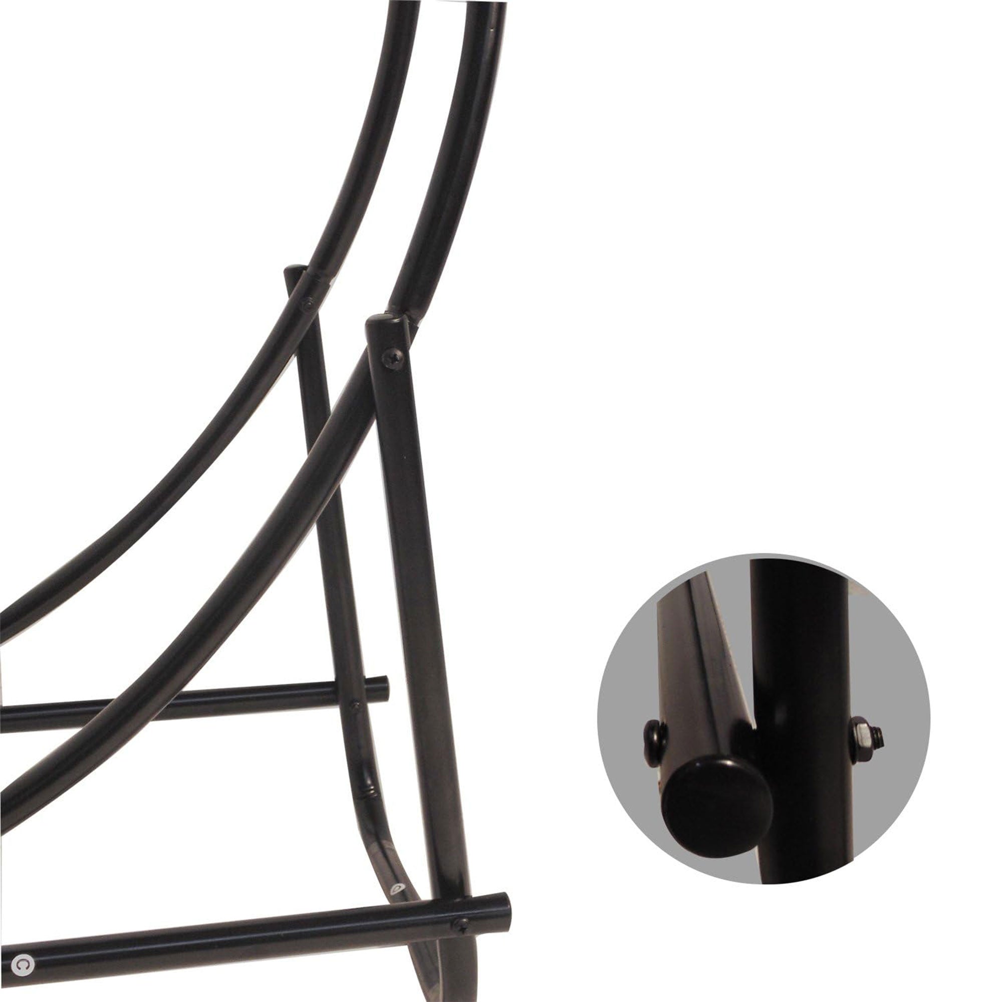 Panacea Open Hearth 20" Tubular Steel Log Hoop for Storing Firewood, Black(Used) - VMInnovations
