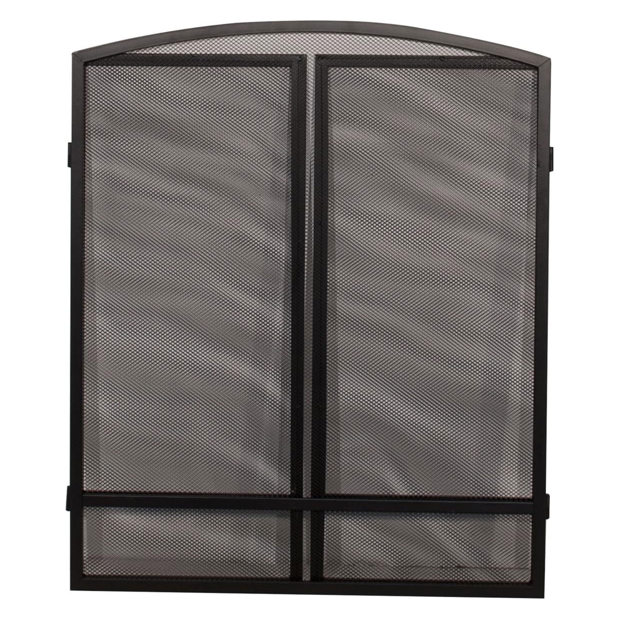 Panacea 30 by 48 Inch 3 Panel Matte Fireplace Screen with Arched Design, Black - VMInnovations