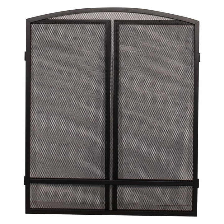 Panacea 30x48 Inch 3 Panel Fireplace Screen w/Arched Design, Black (Open Box) - VMInnovations