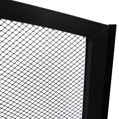 Panacea 30 by 48 Inch 3 Panel Matte Fireplace Screen with Arched Design, Black - VMInnovations