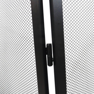Panacea 30 by 48 Inch 3 Panel Matte Fireplace Screen with Arched Design, Black - VMInnovations