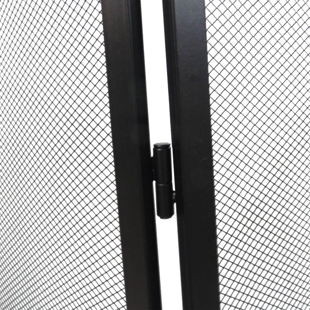 Panacea 30x48 Inch 3 Panel Fireplace Screen w/Arched Design, Black (Open Box) - VMInnovations